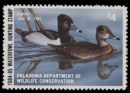 Scan of 1984 Oklahoma Duck Stamp MNH VF