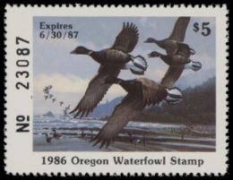 Scan of 1986 Oregon Duck Stamp MNH VF