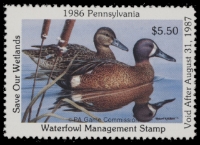 Scan of 1986 Pennsylvania Duck Stamp MNH VF