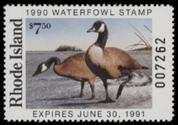 Scan of 1990 Rhode Island Duck Stamp MNH VF