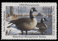 Scan of 1992 Pennsylvania Duck Stamp