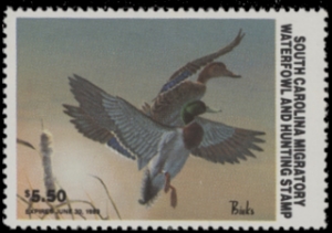 Scan of 1982 South Carolina Duck Stamp MNH VF