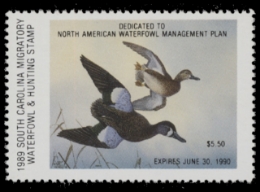 Scan of 1989 South Carolina Duck Stamp MNH VF