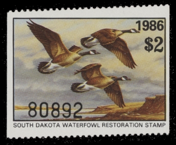 Scan of 1986 South Dakota Duck Stamp MNH VF