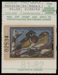 Scan of 1981 Tennessee Duck Stamp MNH VF