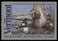 Scan of 1991 Vermont Duck Stamp MNH VF