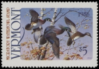 Scan of 1986 Vermont Duck Stamp - First of State MNH VF