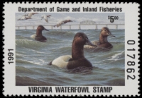 Scan of 1991 Virginia Duck Stamp MNH VF