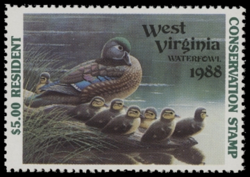 Scan of 1988 West Virginia Duck Stamp MNH VF