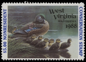 Scan of 1988 West Virginia Duck Stamp MNH VF