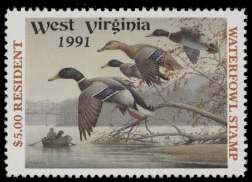 Scan of 1991 West Virginia Duck Stamp MNH VF