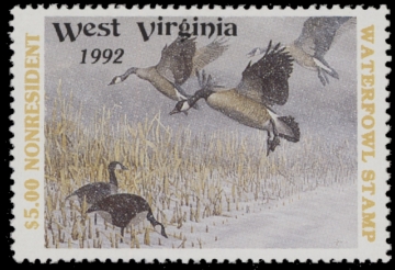 Scan of 1992 West Virginia Duck Stamp MNH VF