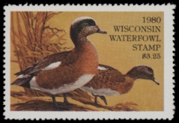 Scan of 1980 Wisconsin Duck Stamp MNH VF