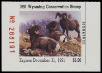 Scan of 1991 Wyoming Duck Stamp MNH VF