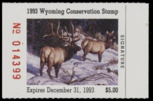 Scan of 1993 Wyoming Duck Stamp MNH VF