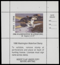 Scan of 1996 Washington Duck Stamp MNH VF