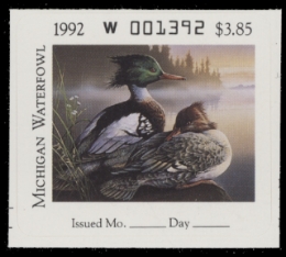 Scan of 1992 Michigan Duck Stamp MNH VF