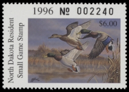 Scan of 1996 North Dakota Duck Stamp MNH VF