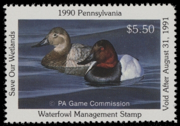 Scan of 1990 Pennsylvania Duck Stamp MNH VF