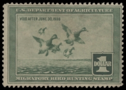 Scan of RW4 1937 Duck Stamp  MLH F-VF