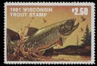 Scan of 1981 Wisconsin Trout Stamp MNH VF