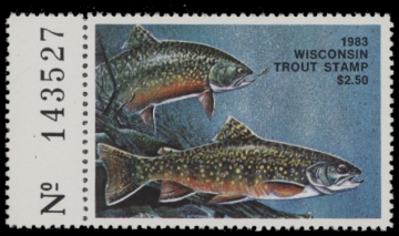 Scan of 1983 Wisconsin Trout Stamp MNH VF