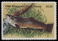 Scan of 1986 Wisconsin Trout Stamp MNH VF