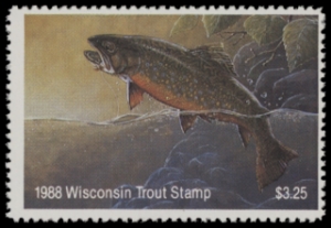 Scan of 1988 Wisconsin Trout Stamp MNH VF