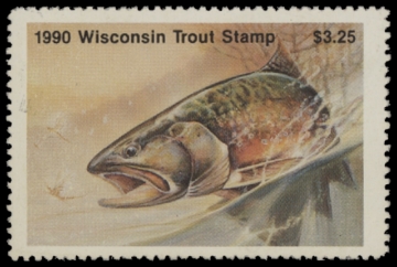 Scan of 1990 Wisconsin Trout Stamp MNH VF