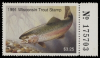 Scan of 1991 Wisconsin Trout Stamp MNH VF
