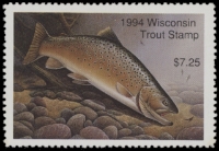 Scan of 1994 Wisconsin Trout Stamp MNH VF