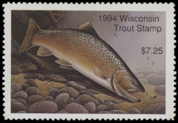 Scan of 1994 Wisconsin Trout Stamp MNH VF