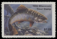 Scan of 1996 Wisconsin Trout Stamp MNH VF