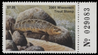 Scan of 2001 Wisconsin Trout Stamp MNH VF