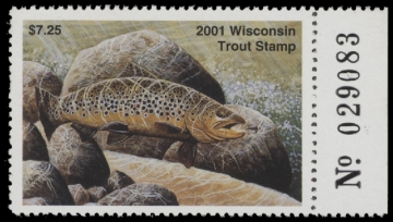 Scan of 2001 Wisconsin Trout Stamp MNH VF