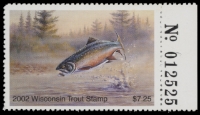 Scan of 2002 Wisconsin Trout Stamp MNH VF