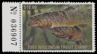 Scan of 2007 Wisconsin Trout Stamp MNH VF