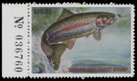 Scan of 2008 Wisconsin Trout Stamp MNH VF