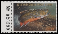Scan of 2010 Wisconsin Trout Stamp MNH VF