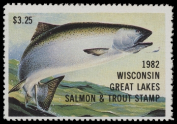 Scan of 1982 Wisconsin Great Lakes Salmon & Trout Stamp  MNH VF