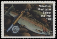 Scan of 1992 Wisconsin Great Lakes Salmon & Trout Stamp  MNH VF