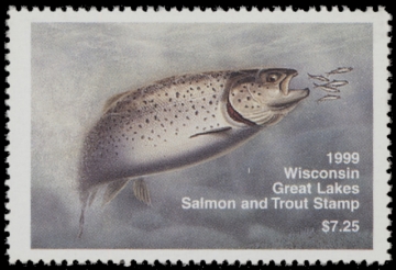 Scan of 1999 Wisconsin Great Lakes Salmon & Trout Stamp  MNH VF