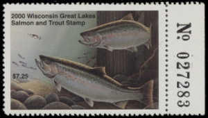 Scan of 2000 Wisconsin Great Lakes Salmon & Trout Stamp  MNH VF