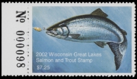 Scan of 2002 Wisconsin Great Lakes Salmon & Trout Stamp  MNH VF