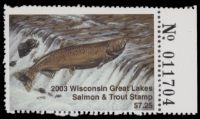 Scan of 2003 Wisconsin Great Lakes Salmon & Trout Stamp  MNH VF