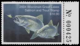 Scan of 2004 Wisconsin Great Lakes Salmon & Trout Stamp  MNH VF