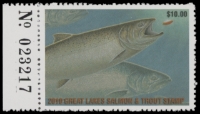 Scan of 2010 Wisconsin Great Lakes Salmon & Trout Stamp  MNH VF