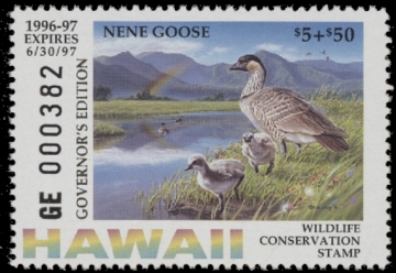 Scan of 1996 Hawaii Duck Stamp - First of State MNH VF