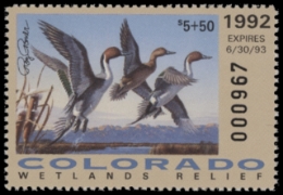 Scan of 1992 Colorado Duck Stamp GE MNH VF