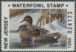 Scan of 1988 New Jersey NR Duck Stamp MNH VF